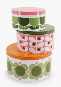 Orla Kiely Nesting Cake Tins Set of 3 - Bubblegum/Basil