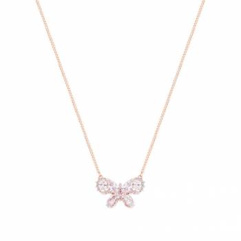 Tipperary Crystal Butterfly Rose Gold Clear Cz Pendant