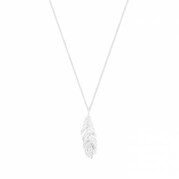 Tipperary Crystal Feather Pendant Inset With Cz Silver