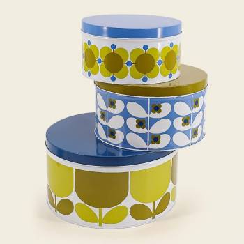 Orla Kiely Nesting Cake Tins Set of 3 - Sunflower/Sky