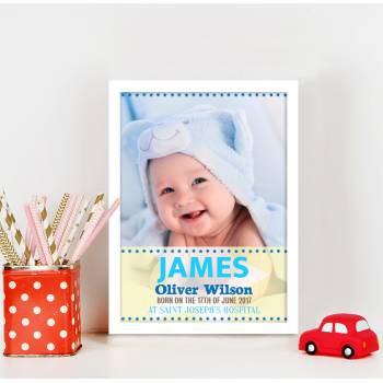 Any Photo Boy Baby Personalised Poster