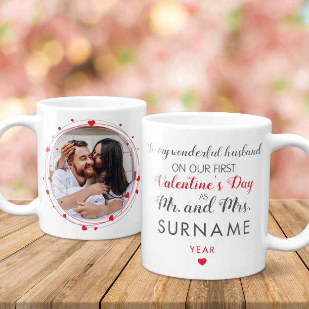 Mr. and Mrs. Cup Personalized Valentines Day Gift Hubby and 