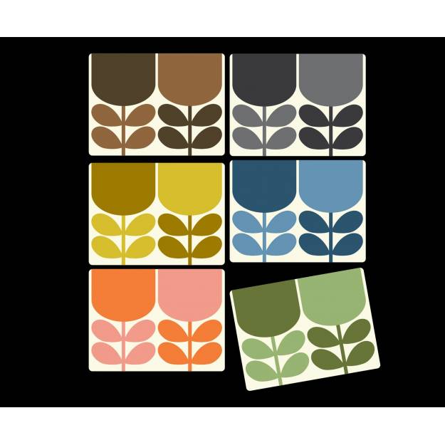 Tipperary Crystal Orla Kiely Set of 6 Placemats Block Flowers