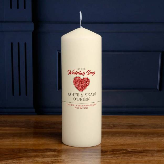 On Your Wedding Day Heart - Personalised Candle