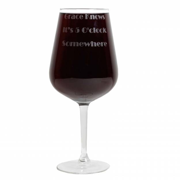 5 O'Clock Somewhere Personalised Wine Glass