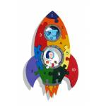 Handcrafted Number Rocket Wooden Jigsaw