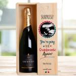 You're Going To Be Grandparents Again Personalised Single Wooden Champagne Box