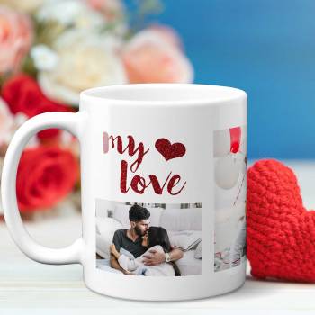 Happy Valentine's Day 3-Photo Personalised Mug
