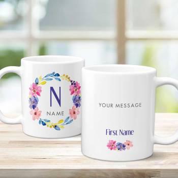 Any Name Any Message Floral Personalised Mug