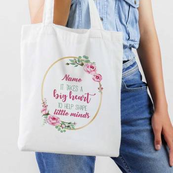 Thank You Teacher Flowers Personalised Tote Bag