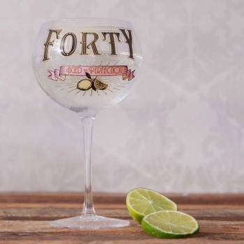 Forty 40th Birthday Gin Prohibition Glass