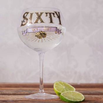 Sixty 60th Birthday Gin Prohibition Glass