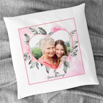 Any Message Heart Photo Personalised Cushion Square