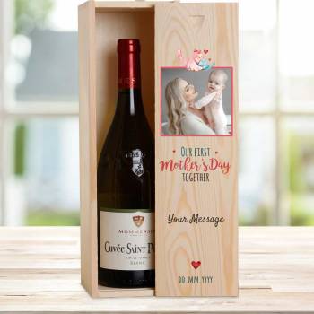 Our First Mother's Day Personalised Wooden Single Wine Box