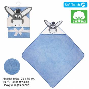 Donkey Hooded Toweling Wrap - Personalised