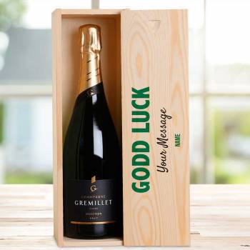 Good Luck Any Message - Personalised Single Champagne Box