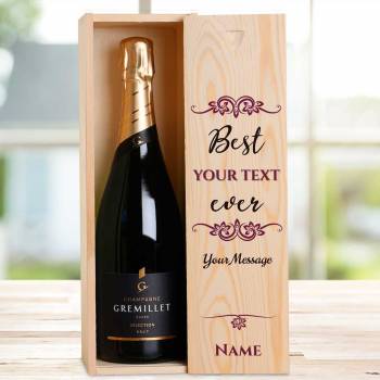 Best Any Title Ever Burgundy - Personalised Single Champagne Box