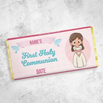 Name's First Holy Communion Girl Personalised Chocolate Bar