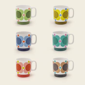 Tipperary Orla Kiely Set of 6 Atomic Flower Mugs