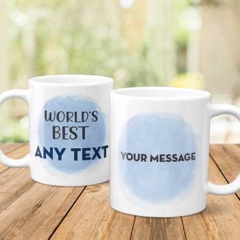 World's Best Any Title And Message Blue Watercolour - Personalised Mug