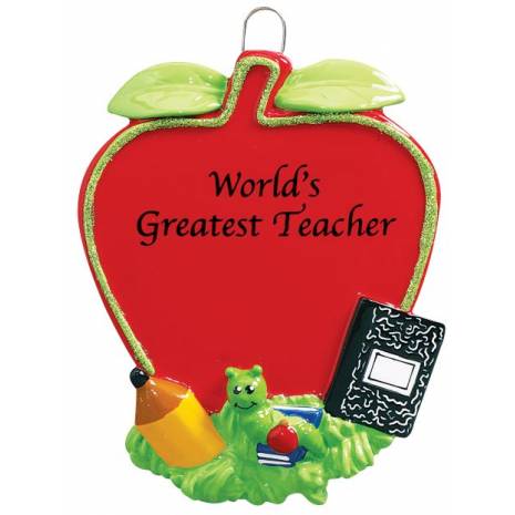 Personalised Ornament Teachers Apple