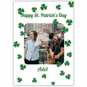 St Patricks Day Photo Green Shamrocks Card