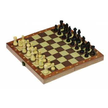 Wooden Chess Set With Folding Board