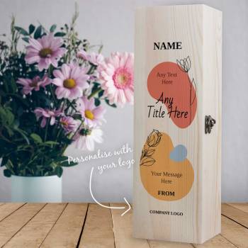 Any Name And Title Flowers Personalised Wooden Single Wine Box