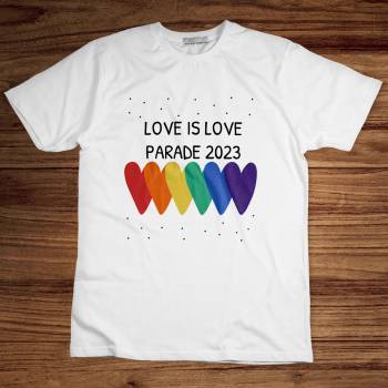 Any Text Rainbow Hearts - Personalised T-Shirt