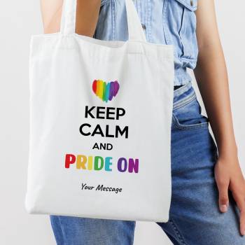 Keep Calm and Pride On Personalised Tote Bag
