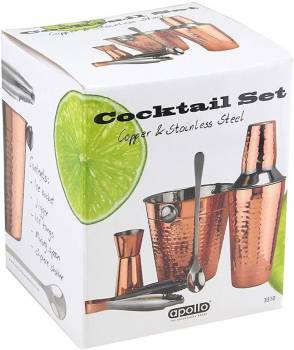 Apollo Copper & Stainless Steel Cocktail Set