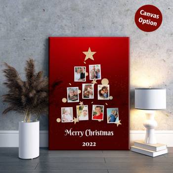 Any Photo Christmas Tree Personalised Canvas