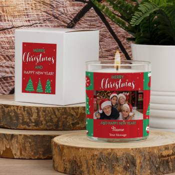 Any Photo Merry Christmas - Personalised Scented Candle