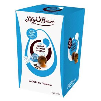 Lily O'Brien Milk Chocolate Egg With Salted Caramel Truffles 270g
