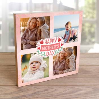 Happy Mother's Day 4 Photos - Wooden Photo Blocks