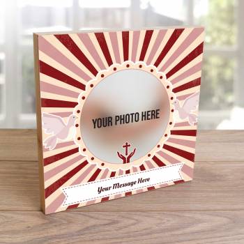 Any Photo and Message Confirmation Red - Wooden Photo Blocks