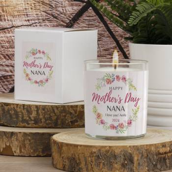 Happy Mother's Day Flowers - Personalised Scented Candle