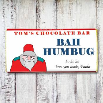 Bah Humbug Christmas Personalised Chocolate Bar