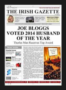Husband of the Year - Newspaper Spoof