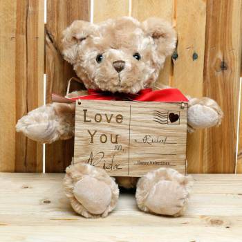 Love You Personalised Post Card & Bear