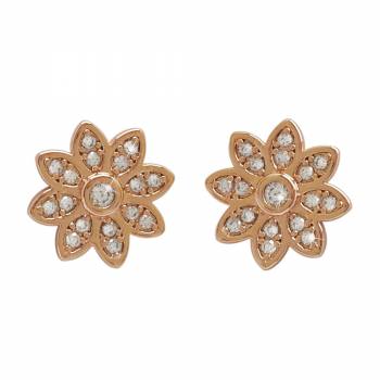 Tipperary Crystal Rose Gold Flower Earrings