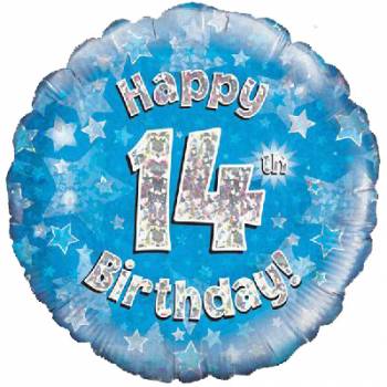 Happy 14th Birthday (BLUE) Balloon in a Box