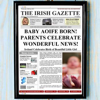 New Baby Girl Newspaper Spoof