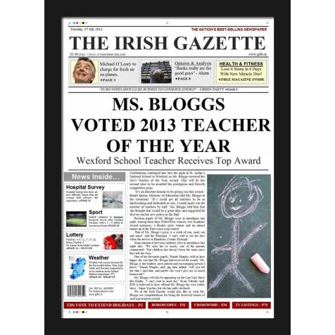 Teacher of the Year - Female Newspaper Spoof