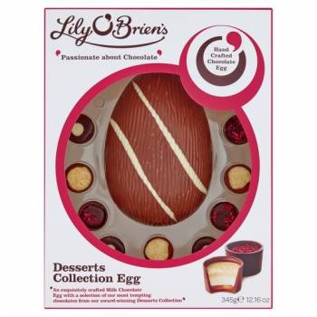 Lily O'Brien Desserts Chocolate Easter Egg with 9 Chocolates 345g
