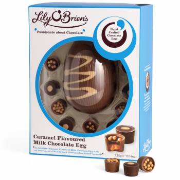 Lily O'Brien Caramel Flavoured Milk Chocolate Egg With Sea Salted Caramels 330g