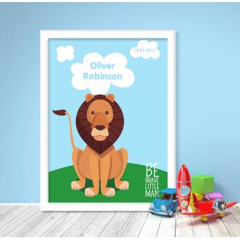 Lion Personalised Baby Poster