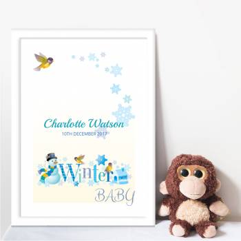Winter Baby Baby Personalised Poster