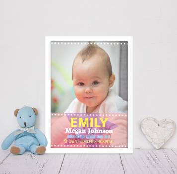 Any Photo Girl Baby Personalised Poster