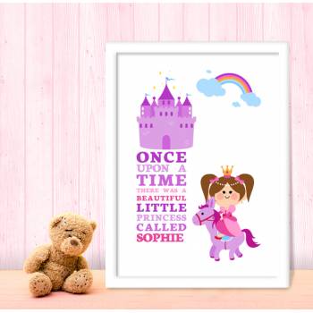Princess Little Girl Personalised Poster